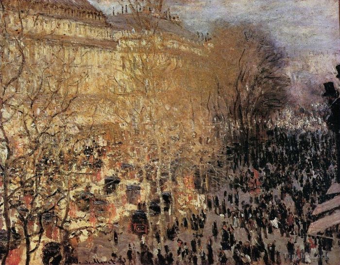 Claude Monet Oil Painting - The Boulevard des Capuchine