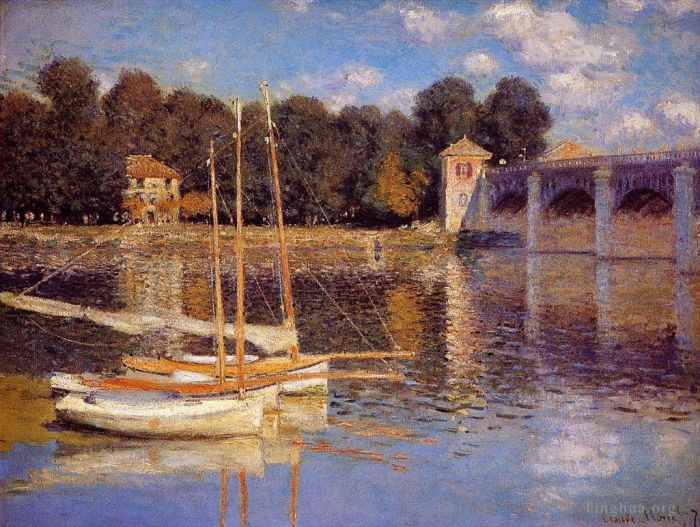 Claude Monet Oil Painting - The Bridge at Argenteuil