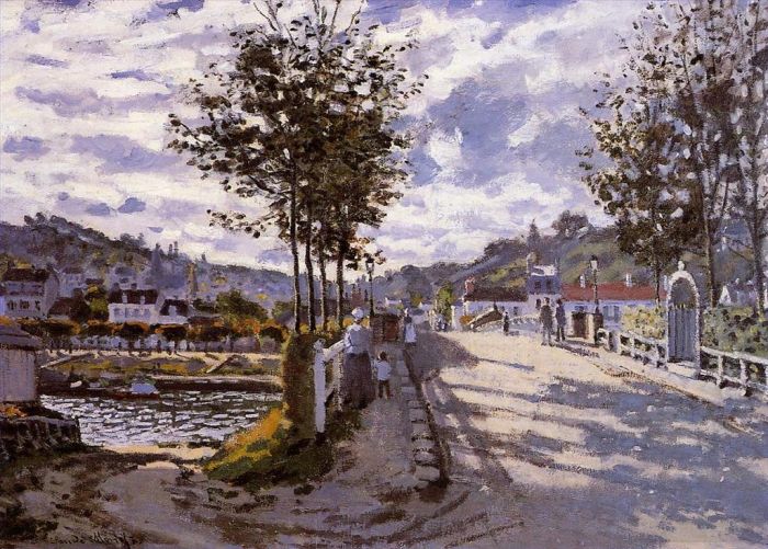 Claude Monet Oil Painting - The Bridge at Bougival