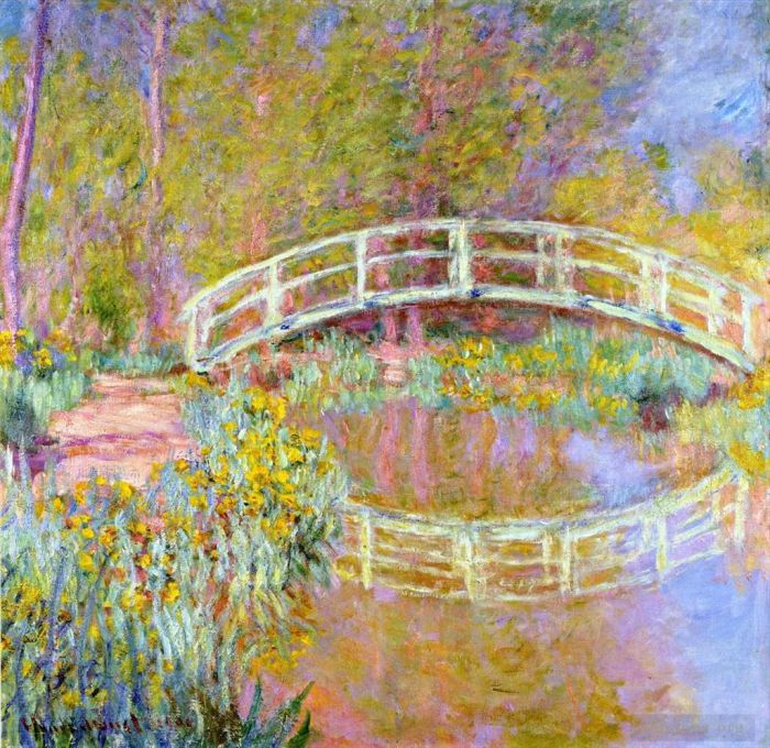 Claude Monet Oil Painting - The Bridge in Monet s Garden