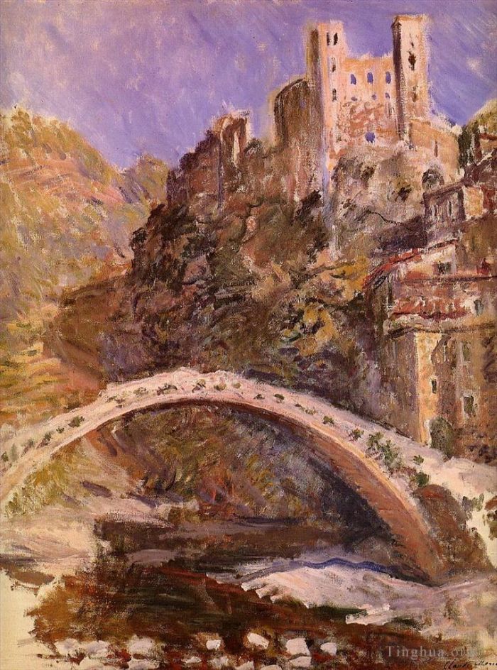 Claude Monet Oil Painting - The Castle at Dolceacqua