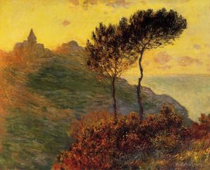 Artist Claude Monet's Work - The Church at Varengeville against the Sunset