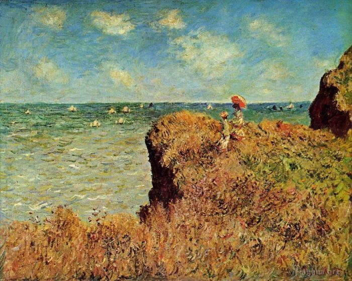 Claude Monet Oil Painting - The Cliff Walk Pourville