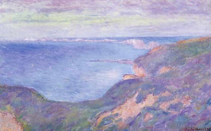 Claude Monet Oil Painting - The Cliff near Dieppe