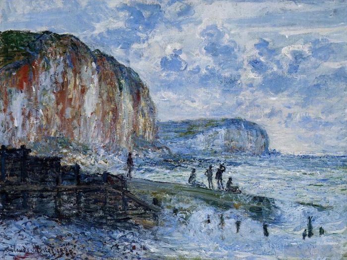 Claude Monet Oil Painting - The Cliffs of Les PetitesDalles