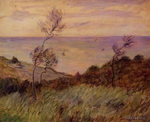 Artist Claude Monet's Work - The Cliffs of Varengeville Gust of Wind