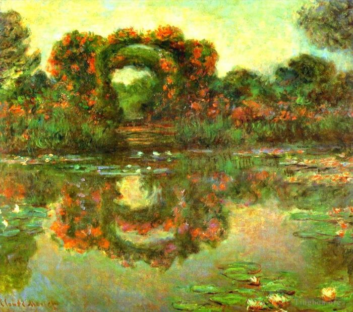 Claude Monet Oil Painting - The Flowered Arches at Giverny