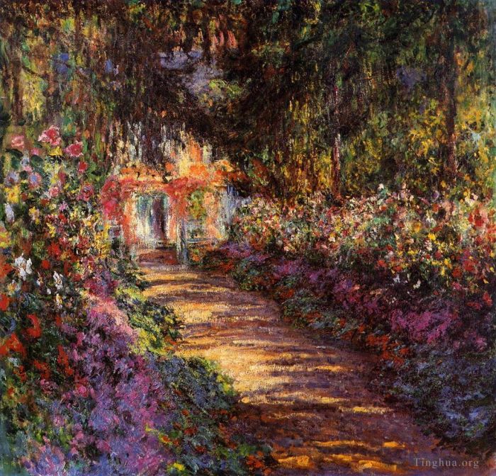 Claude Monet Oil Painting - The Flowered Garden