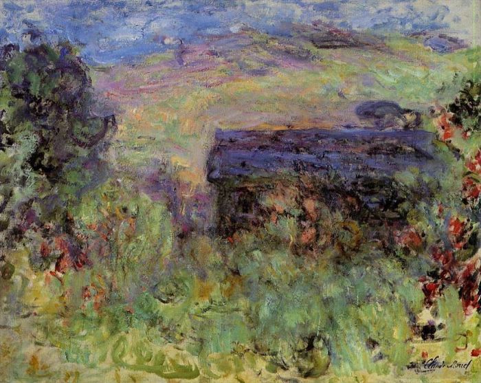 Claude Monet Oil Painting - The House Seen through the Roses
