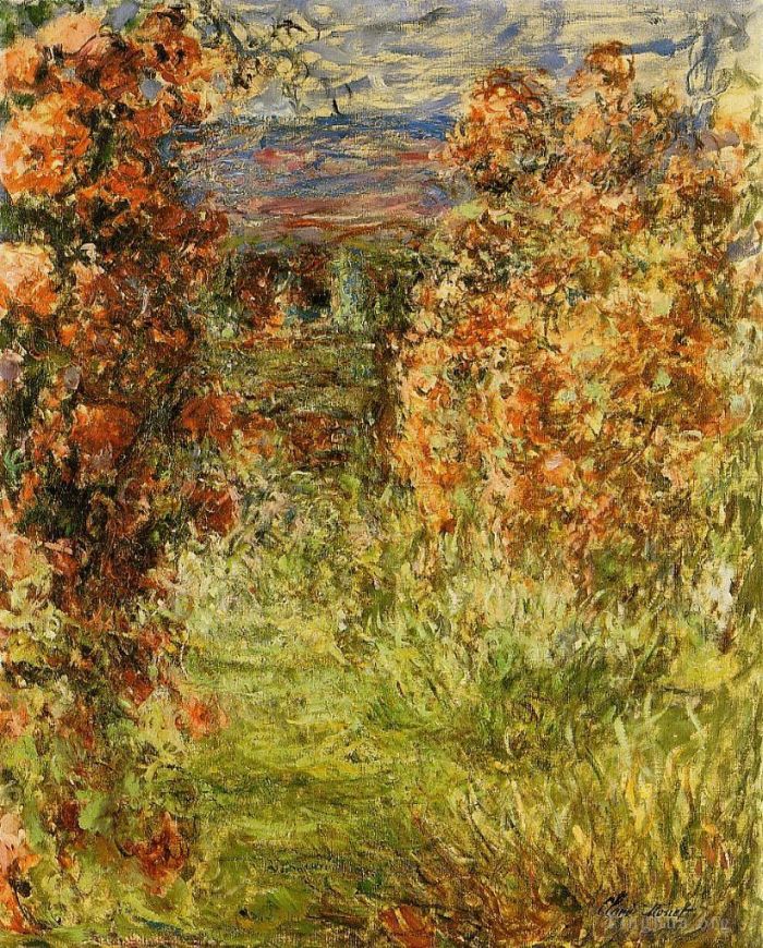 Claude Monet Oil Painting - The House among the Roses
