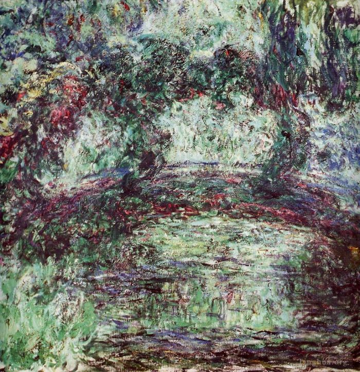 Claude Monet Oil Painting - The Japanese Bridge