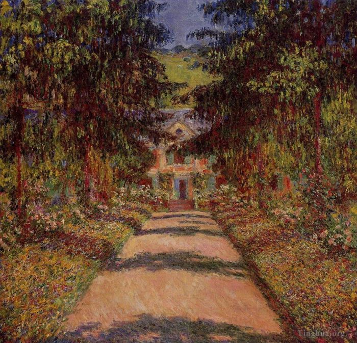 Claude Monet Oil Painting - The Main Path at Giverny