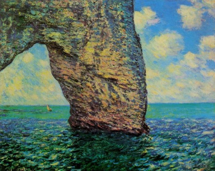 Claude Monet Oil Painting - The Manneport at High Tide