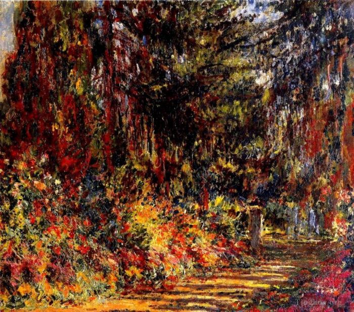 Claude Monet Oil Painting - The Path at Giverny