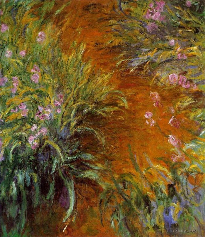 Claude Monet Oil Painting - The Path through the Irises