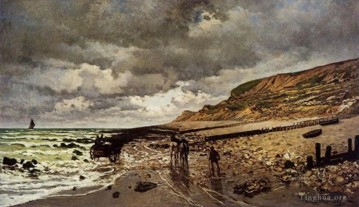 Claude Monet Oil Painting - The Pointe de la Heve at Low Tide