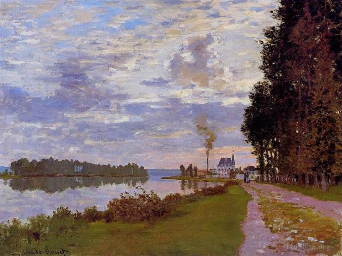 Claude Monet Oil Painting - The Promenade at Argenteuil II