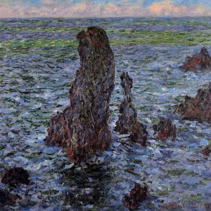 Claude Monet Oil Painting - The Pyramids at PortCoton