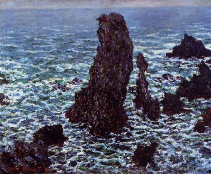 Claude Monet Oil Painting - The Pyramids of Port Coton BelleIleenMer