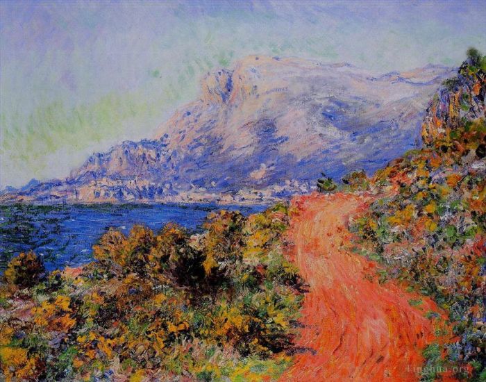 Claude Monet Oil Painting - The Red Road near Menton