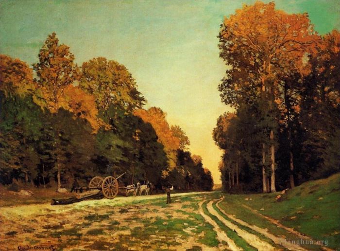 Claude Monet Oil Painting - The Road from Chailly to Fontainebleau
