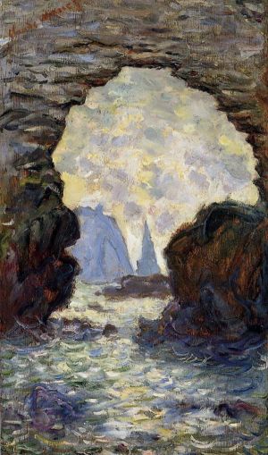Artist Claude Monet's Work - The Rock Needle Seen through the Porte d Aumont