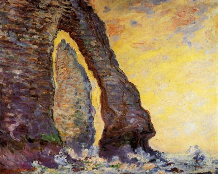 Claude Monet Oil Painting - The Rock Needle Seen through the Porte d’Aval