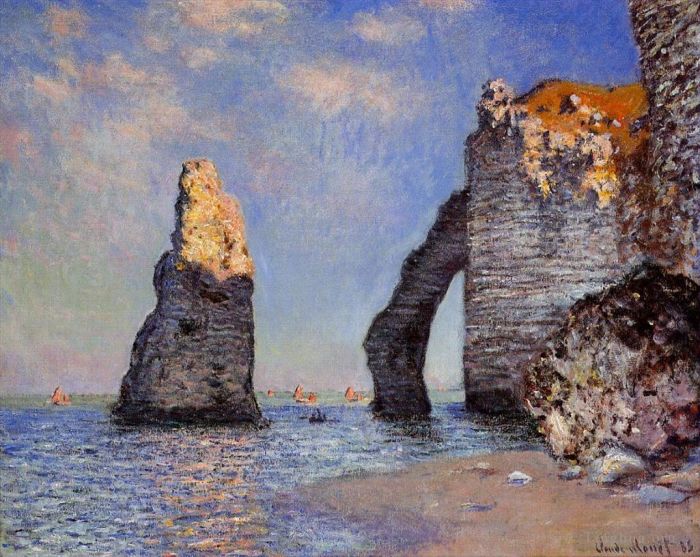Claude Monet Oil Painting - The Rock Needle and Porte d’Aval Etrétat