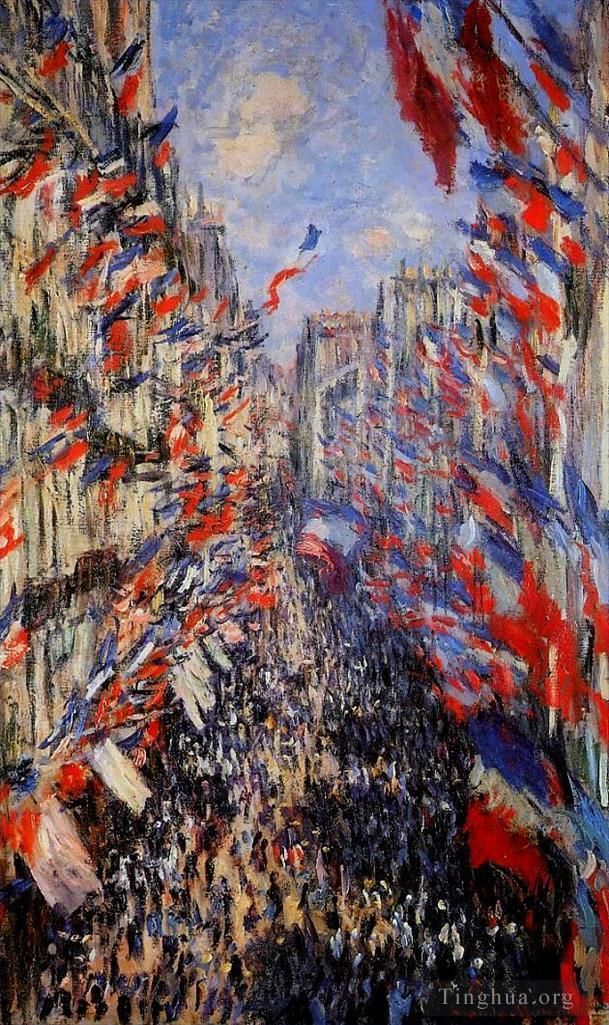 Claude Monet Oil Painting - The Rue Montorgueil in Paris