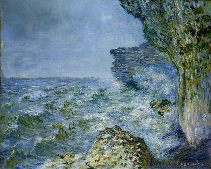 Claude Monet Oil Painting - The Sea at Fecamp
