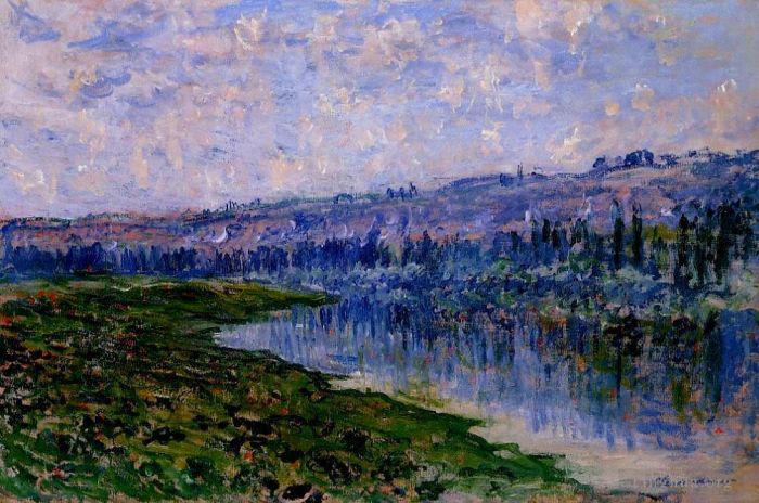 Claude Monet Oil Painting - The Seine and the Chaantemesle Hills
