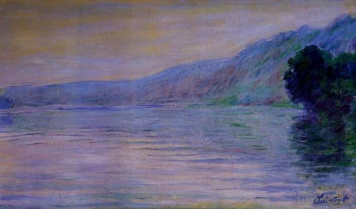 Claude Monet Oil Painting - The Seine at PortVillez Harmony in Blue