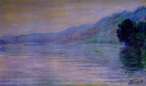 Artist Claude Monet's Work - The Seine at PortVillez Harmony in Blue