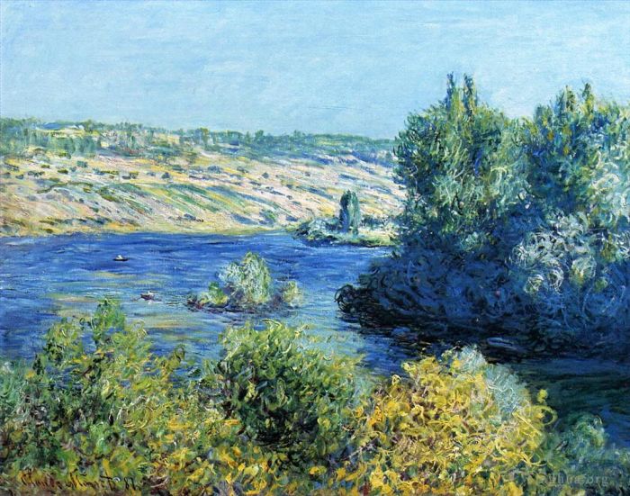 Claude Monet Oil Painting - The Seine at Vetheuil II