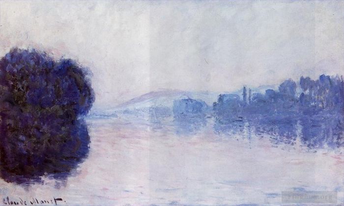 Claude Monet Oil Painting - The Seine near Vernon