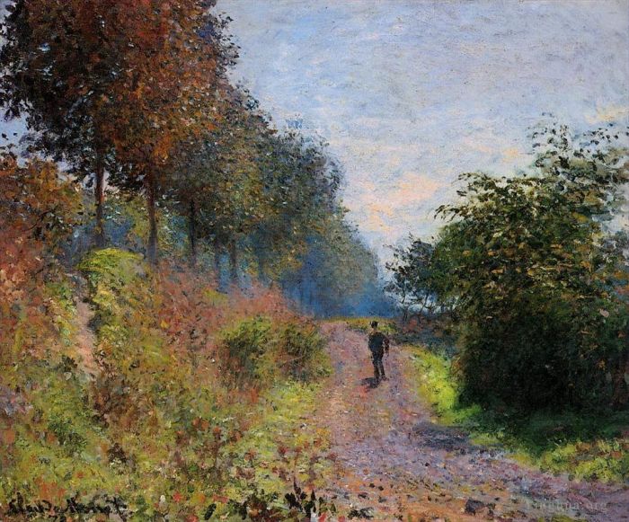 Claude Monet Oil Painting - The Sheltered Path 1873