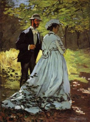 Artist Claude Monet's Work - The Strollers study for Luncheon on the Grass