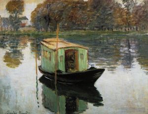 Artist Claude Monet's Work - The Studio Boat 1874