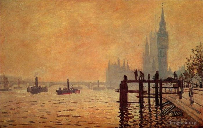 Claude Monet Oil Painting - The Thames below Westminster