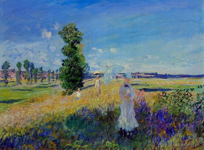 Claude Monet Oil Painting - The Walk Argenteuil