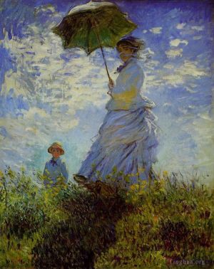 Artist Claude Monet's Work - The Walk Woman with a Parasol