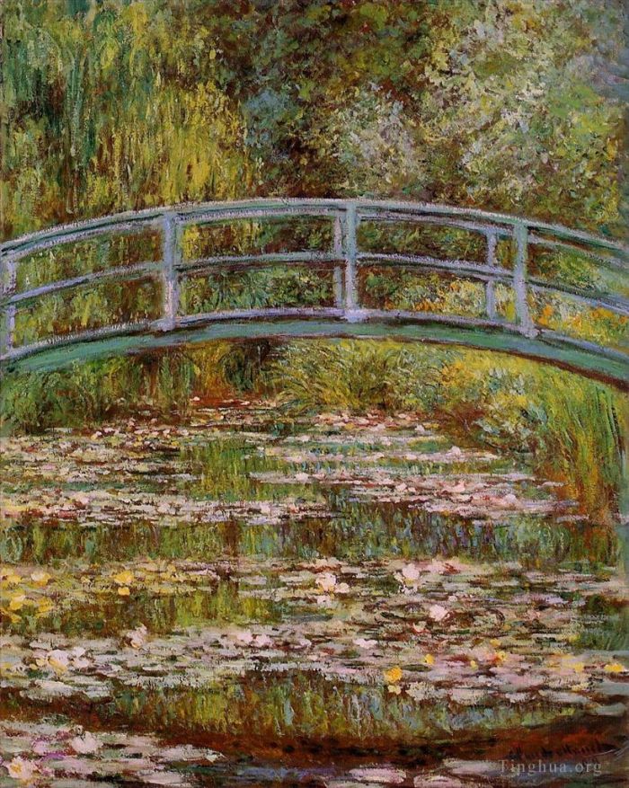 Claude Monet Oil Painting - The Water Lily Pond aka Japanese Bridge