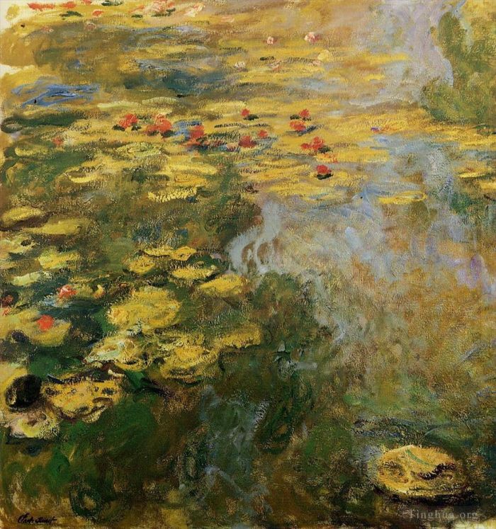 Claude Monet Oil Painting - The Water Lily Pond left side