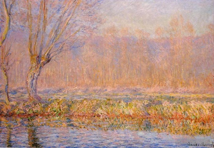Claude Monet Oil Painting - The Willow aka Spring on the Epte