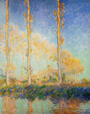 Artist Claude Monet's Work - Three Poplars Trees in the Autumn