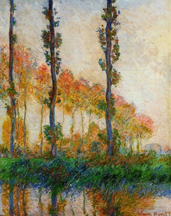 Claude Monet Oil Painting - Three Trees in Autumn