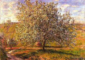 Artist Claude Monet's Work - Tree in Flower near Vetheuil