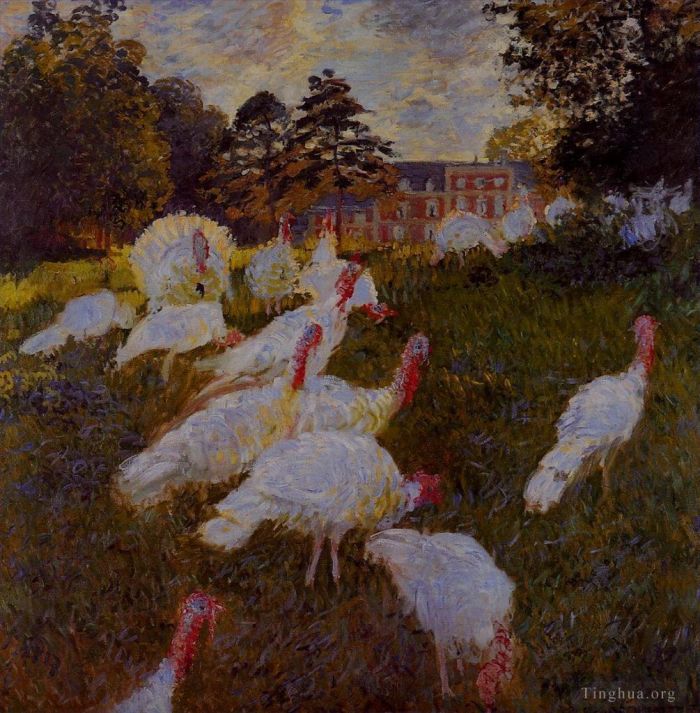 Claude Monet Oil Painting - Turkeys