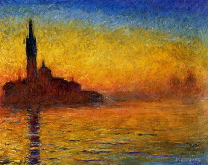 Claude Monet Oil Painting - San Giorgio Maggiore at Dusk (Twilight Venice)