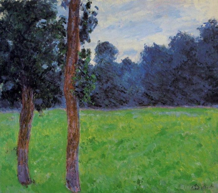 Claude Monet Oil Painting - Two Trees in a Meadow
